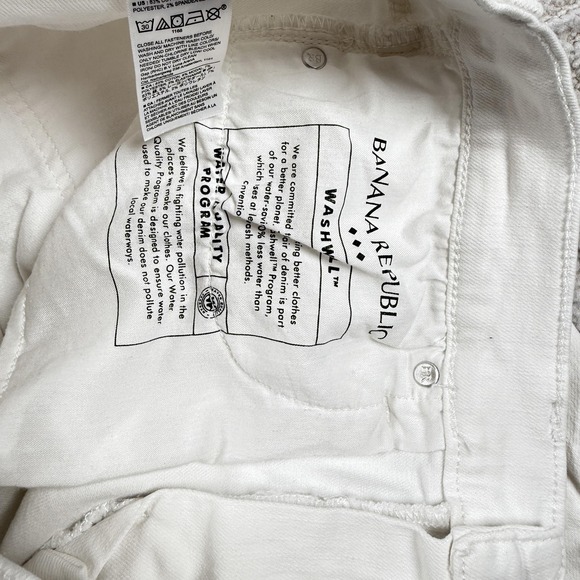 Banana Republic Skinny Fit Jeans Womens 30/10 Tall White Stretch Denim Preppy - Picture 12 of 13